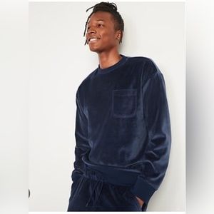 Cozy Velour Chest-Pocket Sweatshirt and Jogger Sweatpants